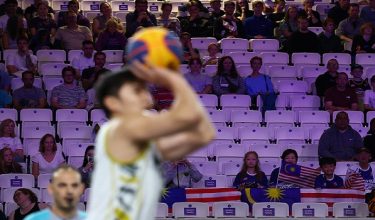 Commonwealth Games 2026 - 3x3 Basketball - Malaysia v Fiji - SEC Centre, Glasgow, Scotland, Britain - July 25, 2026 General view of a player in action as empty seats are seen in the background REUTERS/Phil Noble