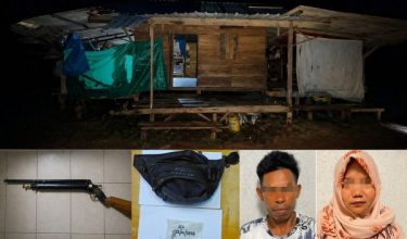Barang rampasan yang ditemukan ketika operasi serbuan di sebuah ladang sawit di Bera/Foto Facebook PGA