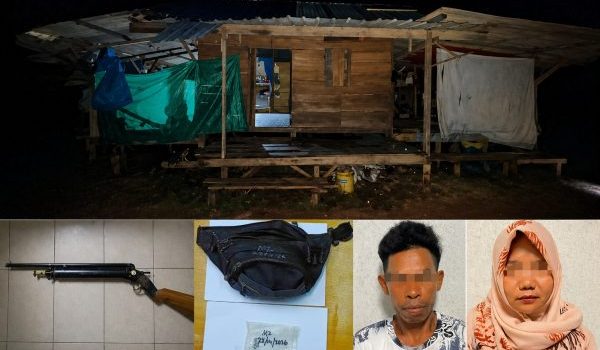 Barang rampasan yang ditemukan ketika operasi serbuan di sebuah ladang sawit di Bera/Foto Facebook PGA