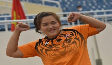 Atlet lempar cakera wanita negara Queenie Ting Kung Ni / Foto BERNAMA