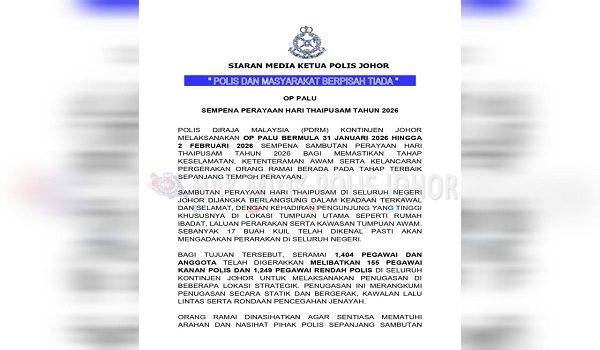 3001 JHR CPO ANGGOTA THAIPUSAM