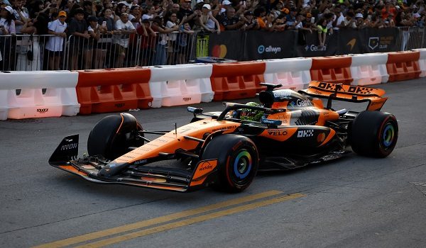 Formula One F1 - McLaren Racing Showrun event ahead of Miami Grand Prix - Regatta Harbour Park, Miami, Florida, United States - April 29, 2026 The MCL60 is driven by Lando Norris during the event REUTERS/Marco Bello