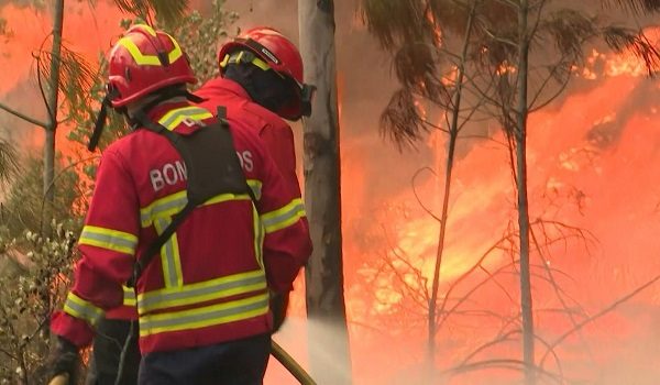 Anggota bomba berjuang untuk mengawal kebakaran di utara Portugal/Foto AFP