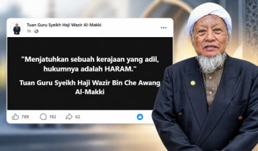 Hantaran Sheikh heikh Wazir Che Awang di Facebook hari ini/Foto Facebook