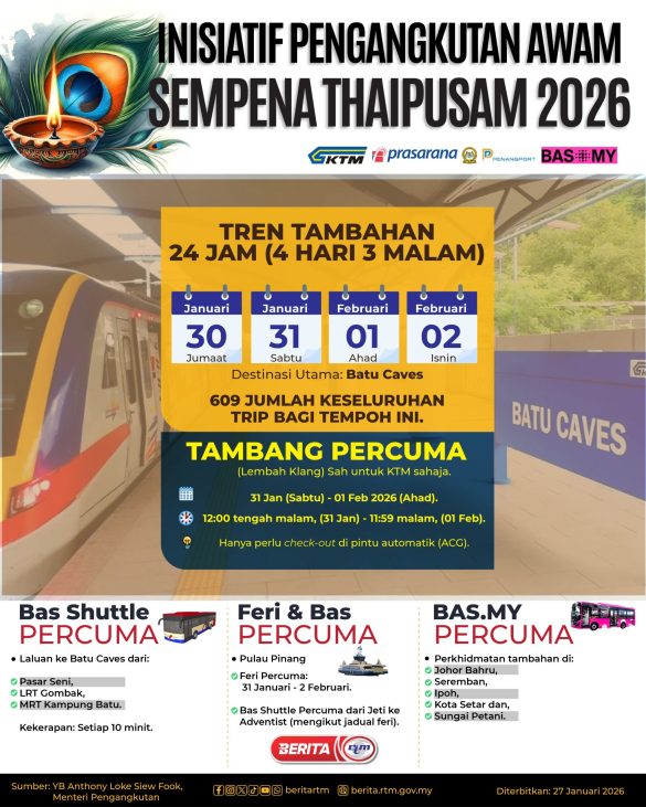INISIATIF PENGANGKUTAN AWAM SEMPENA THAIPUSAM 2026