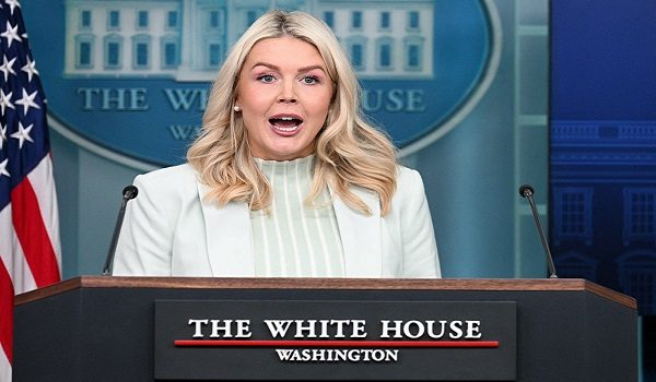 White House Press Secretary Karoline Leavitt speaks during a press briefing in the Brady Briefing Room of the White House in Washington, DC, on March 25, 2026. (Photo by Jim WATSON / AFP)