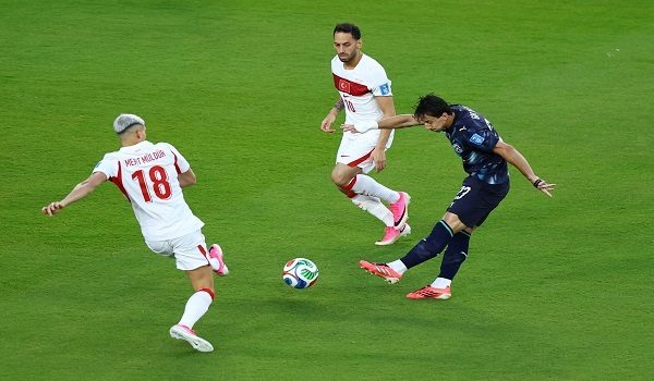Soccer Football - FIFA World Cup 2026 - Group D - Turkey v Paraguay - San Francisco Bay Area Stadium, Santa Clara, California, U.S. - June 19, 2026 Paraguay's Matias Galarza scores their first goal REUTERS/Eloisa Lopez