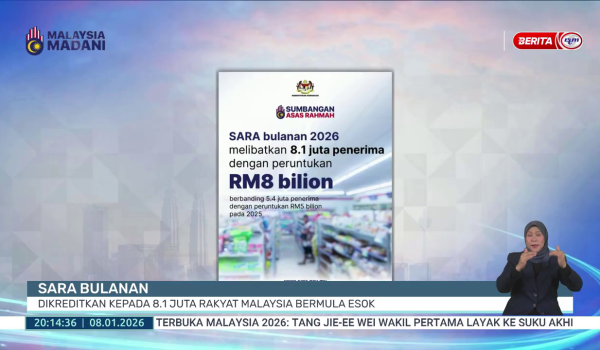 SARA Bulanan Dikreditkan Kepada 8.1 Juta Rakyat Malaysia Bermula Esok
